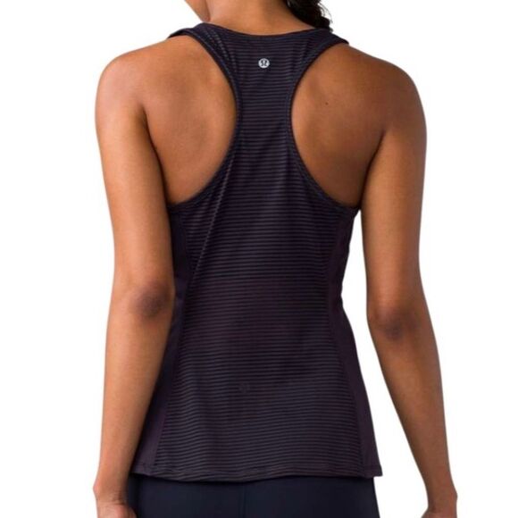 Lululemon Goal Crusher Tank (Stripe) Boysenberry Size 4 NWOT - Picture 1 of 11